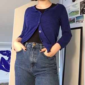 Heathered blue lightweight cardigan size M